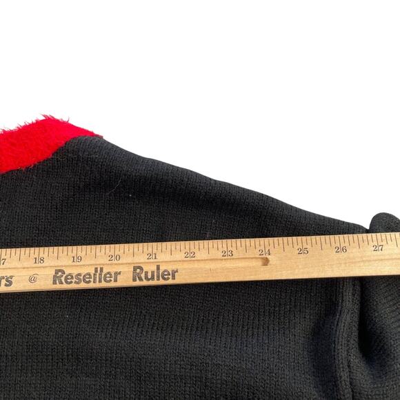 Feliz Navidad Sweater Womens 1X 16W 18W Embroidered Santa Reindeer Hot Peppers - Picture 9 of 14